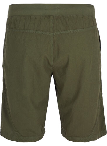 Løse shorts i bomuld med lommer, Ivy Green, Packshot image number 1