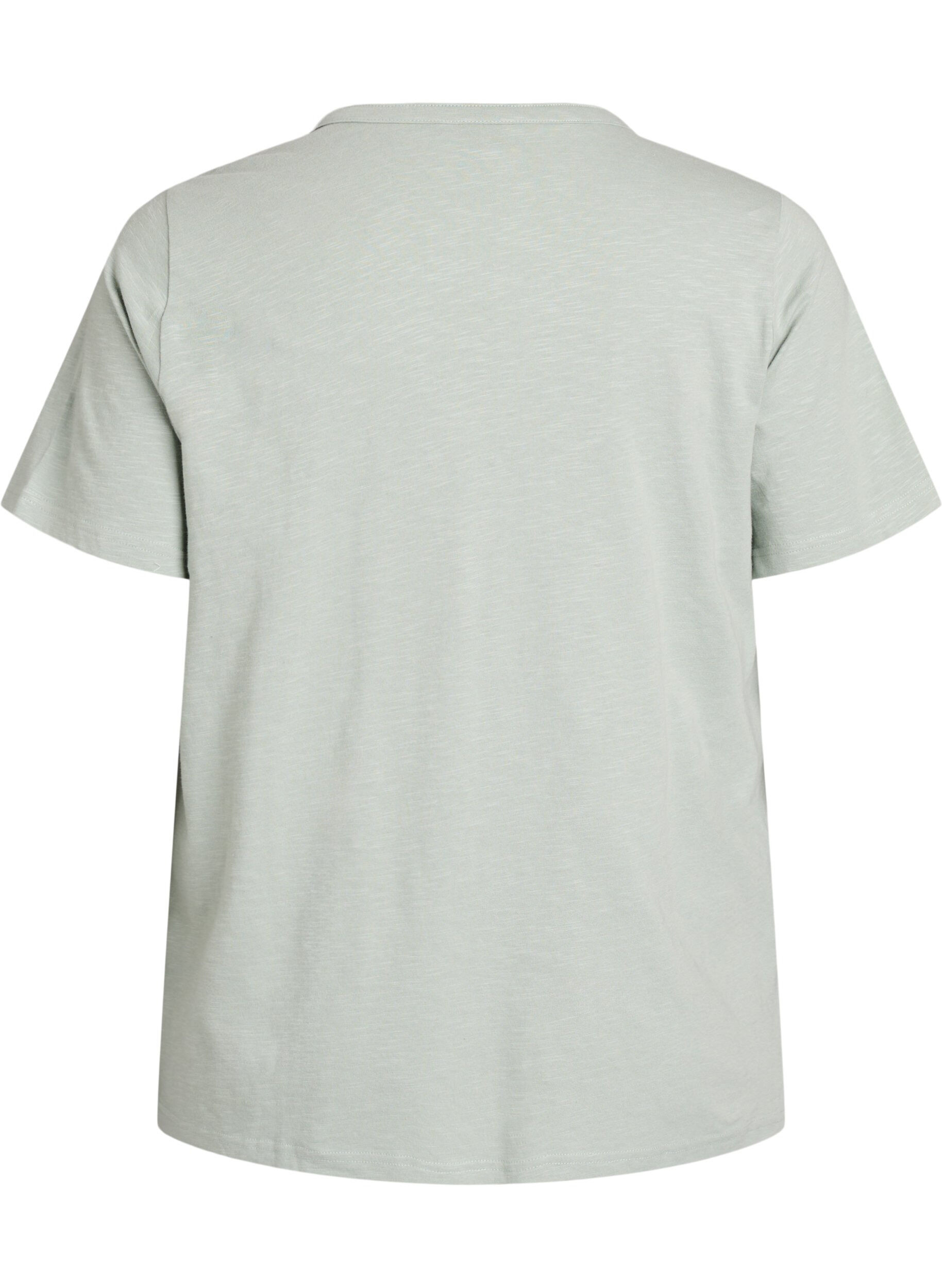 Zizzi T-shirt med knapdetalje, Gr&oslash;n, Packshot image number 1