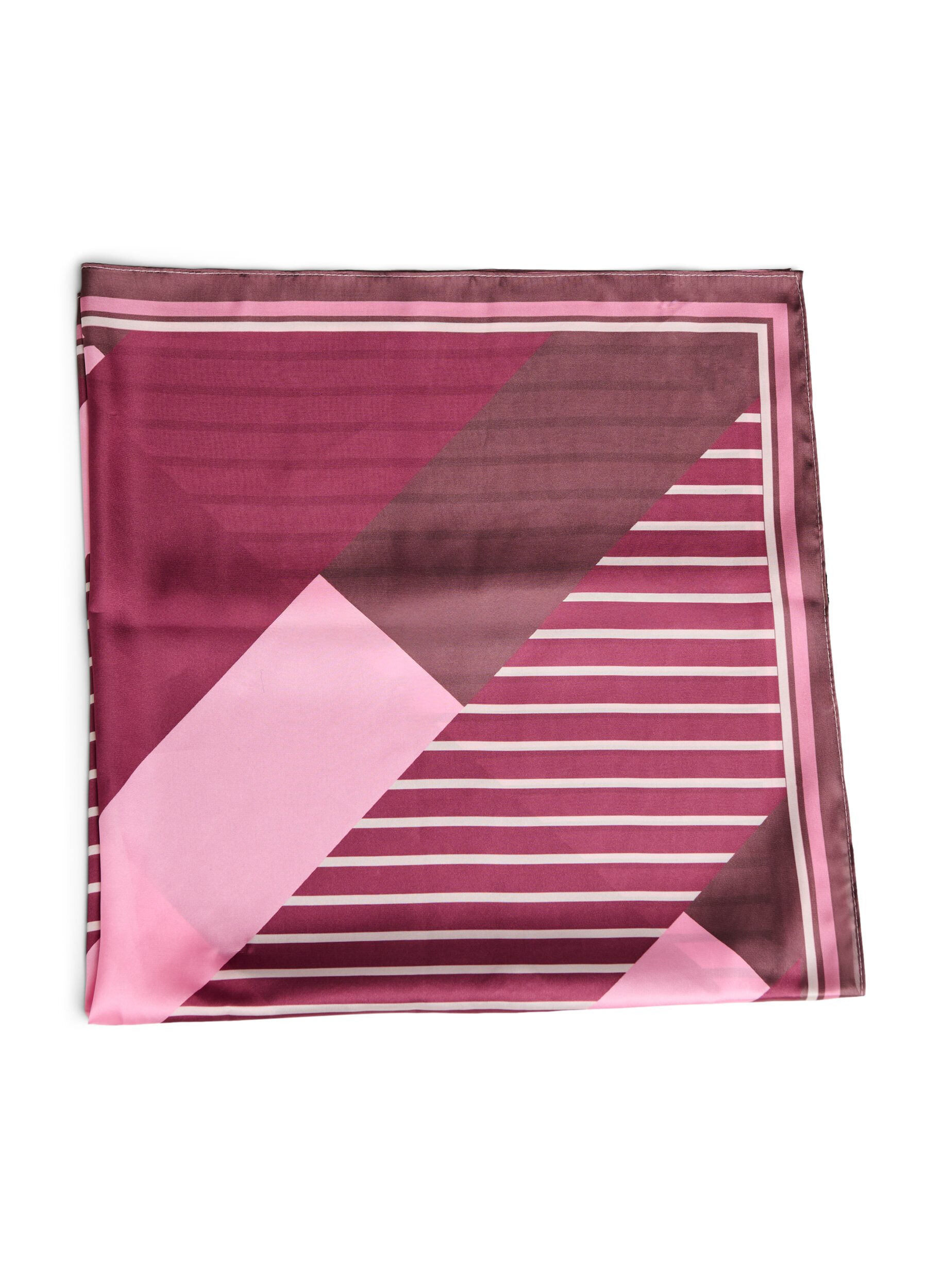 Zizzi Kvadratisk t&oslash;rkl&aelig;de i satinlook med m&oslash;nstret design, R&oslash;d, Packshot image number 1