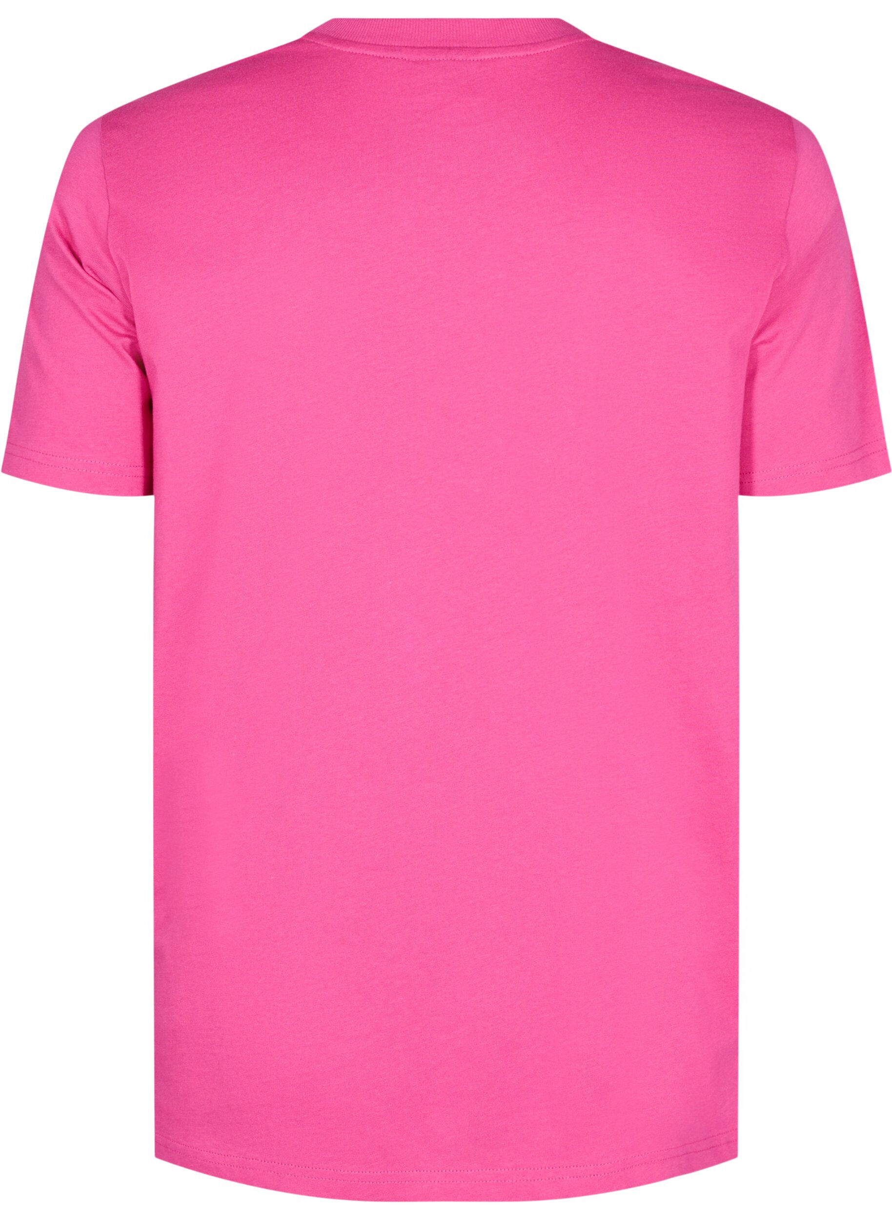ZizziBasis t-shirt i bomuld med rund hals , Lyser&oslash;d, Packshot image number 1
