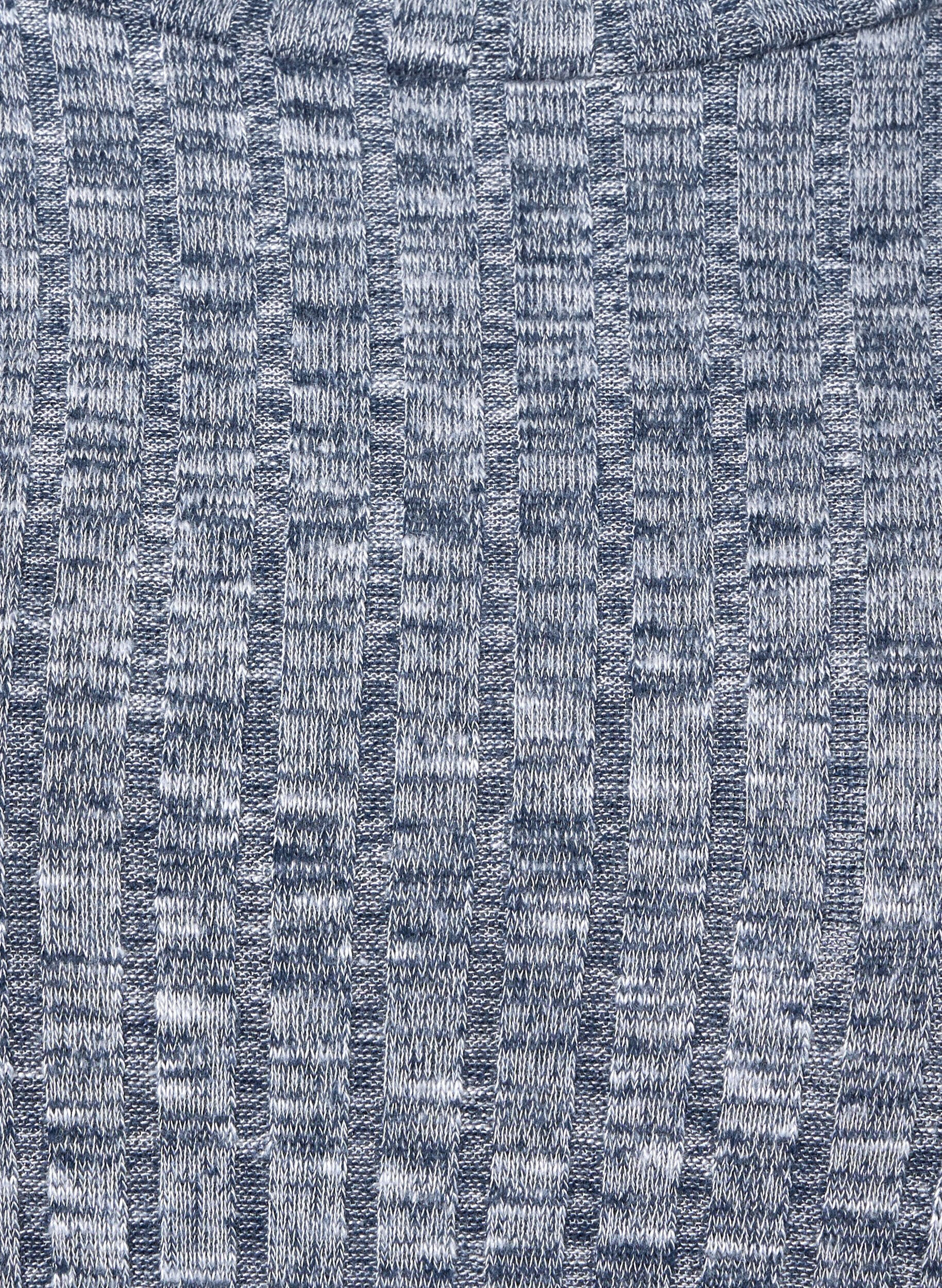 Zizzi Meleret bluse med rund hals og 3/4 &aelig;rmer, Dress Blues Mel., Packshot image number 3