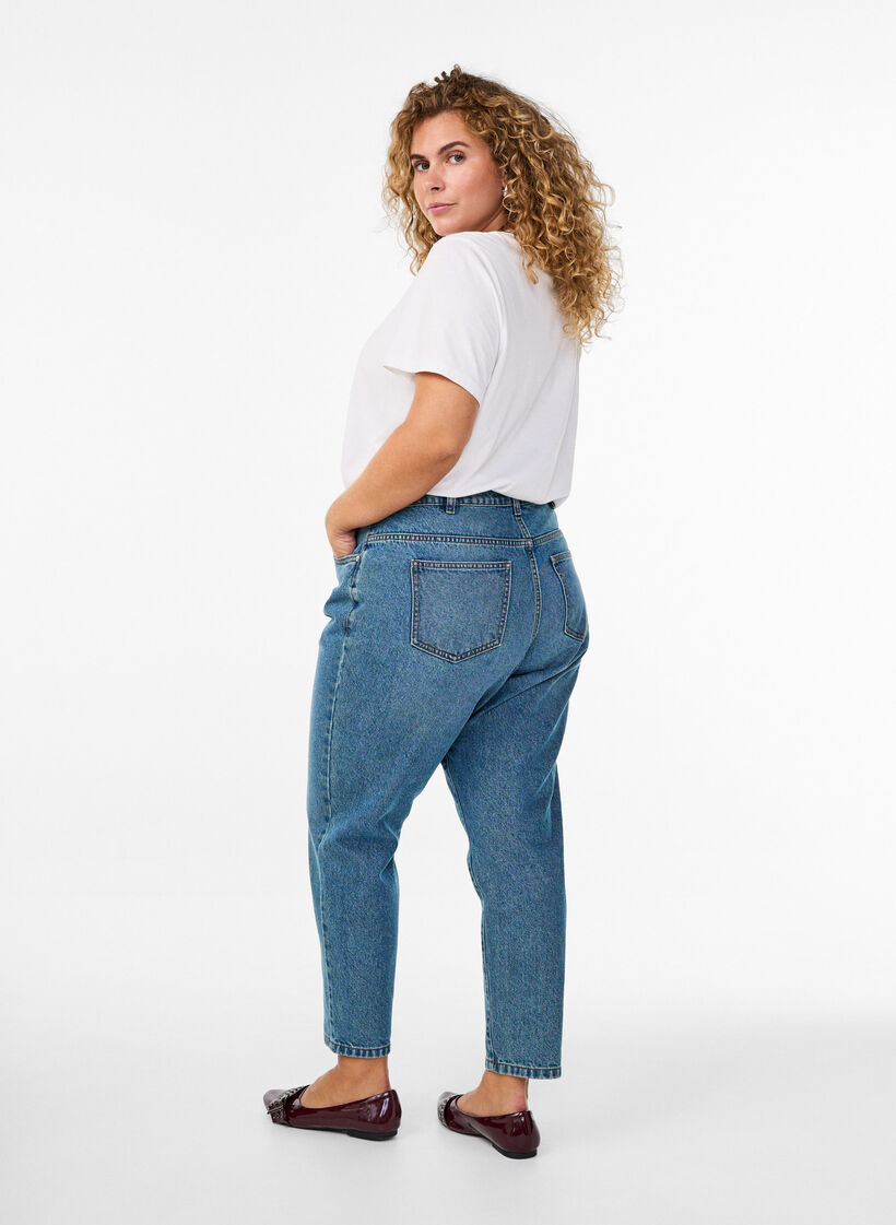 Mille mom fit jeans med h&oslash;j talje, Bl&aring;, Model image number 1