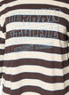 Stribet jerseybluse med sporty tekstprint, Brun, Packshot image number 2