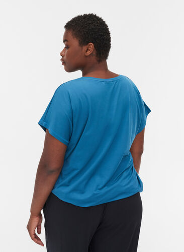 Ensfarvet trænings t-shirt, Midnight, Model image number 1