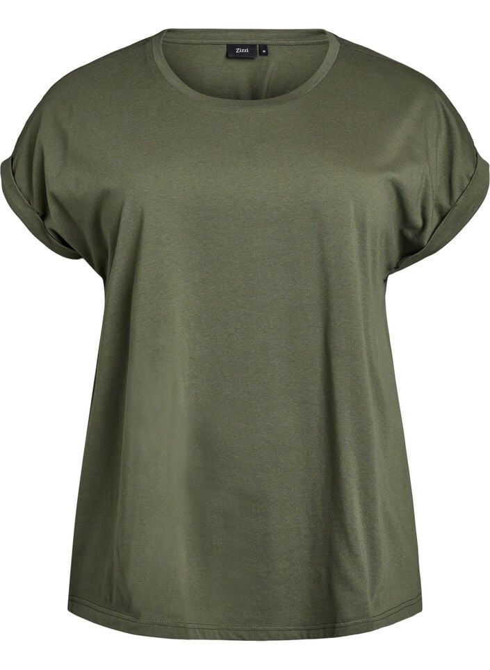 Kort&aelig;rmet t-shirt i bomuldsblanding, Gr&oslash;n, Packshot image number 0