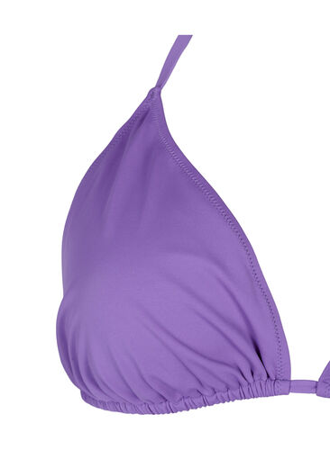 Ensfarvet trekants bikini bh, Royal Lilac, Packshot image number 2