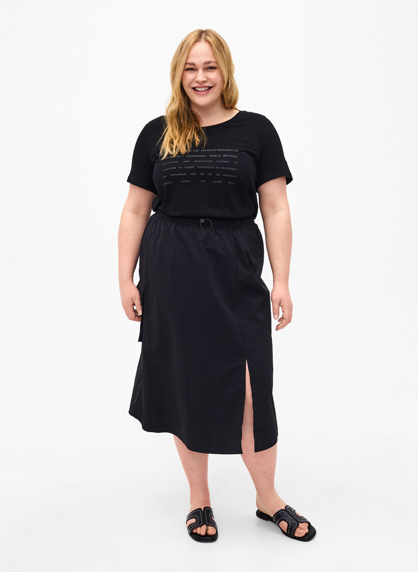 T-shirt med tekst motiv, Black W. Black, Model image number 2