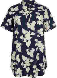 FLASH - Blomstret tunika med korte ærmer