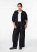 Strik cardigan med lynl&aring;s, Sort, Model image number 1