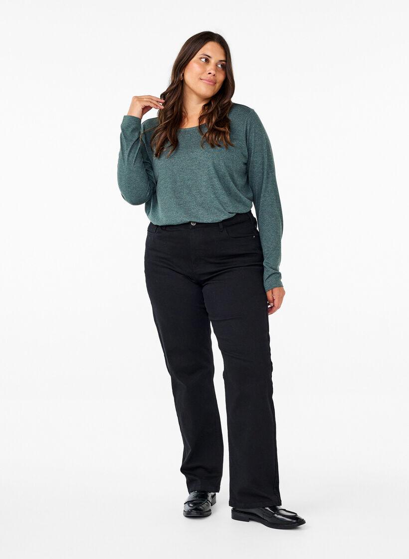 Langærmet t-shirt med rund hals, Scarab Mel., Model image number 2