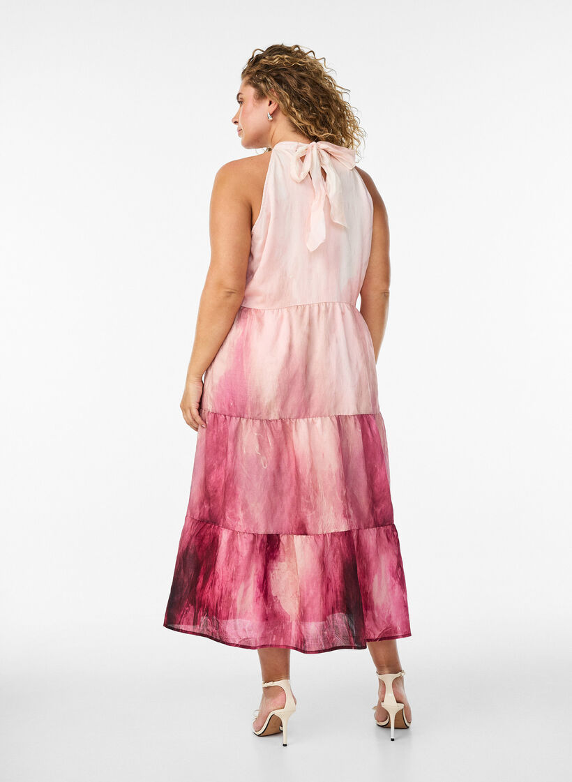 Midi festkjole med halterneck, Lyser&oslash;d, Model image number 1