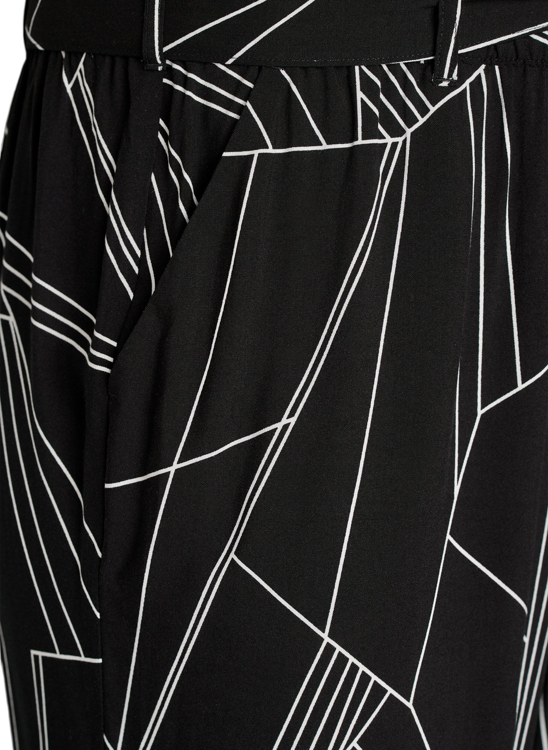 ZizziBukser i viskose med h&oslash;j talje, Sort, Packshot image number 2