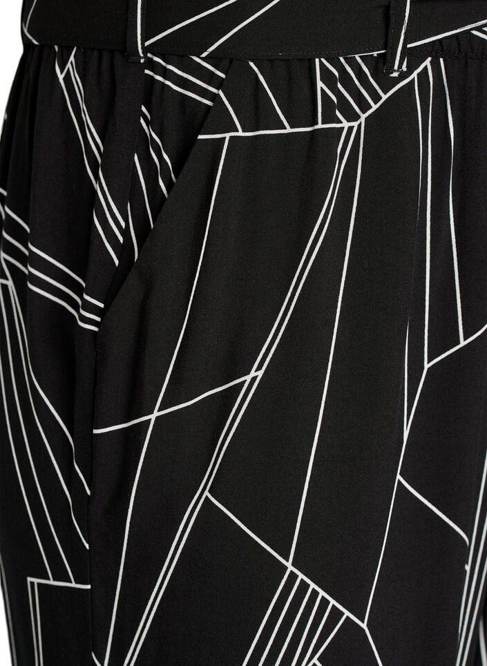 Bukser i viskose med h&oslash;j talje, Sort, Packshot image number 2