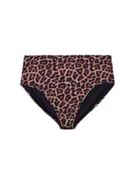 Leopard bikiniunderdel med h&oslash;j talje, Brun