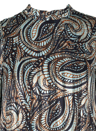 Langærmet bluse med paisleyprint, Black Paisley, Packshot image number 2