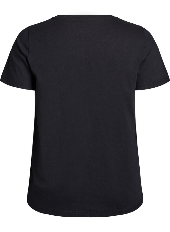 Jule t-shirt i &oslash;kologisk bomuld, Sort, Packshot image number 1