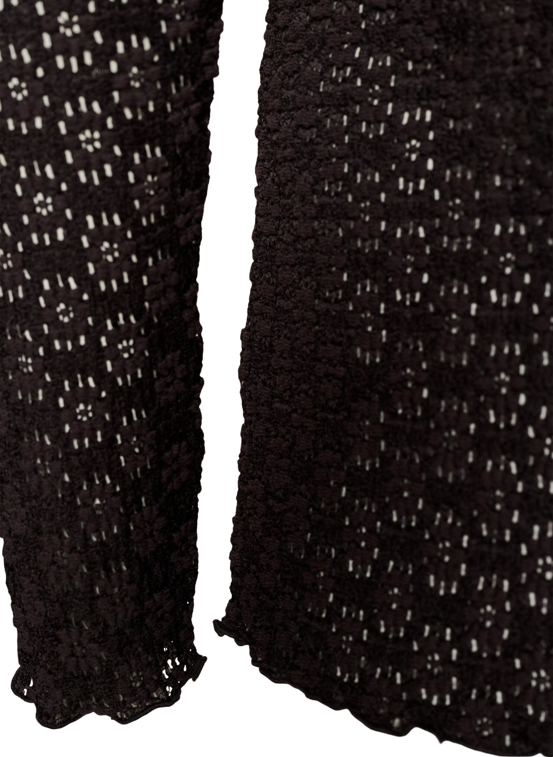 ZizziBluse med hulm&oslash;nster og lange &aelig;rmer, Sort, Packshot image number 3