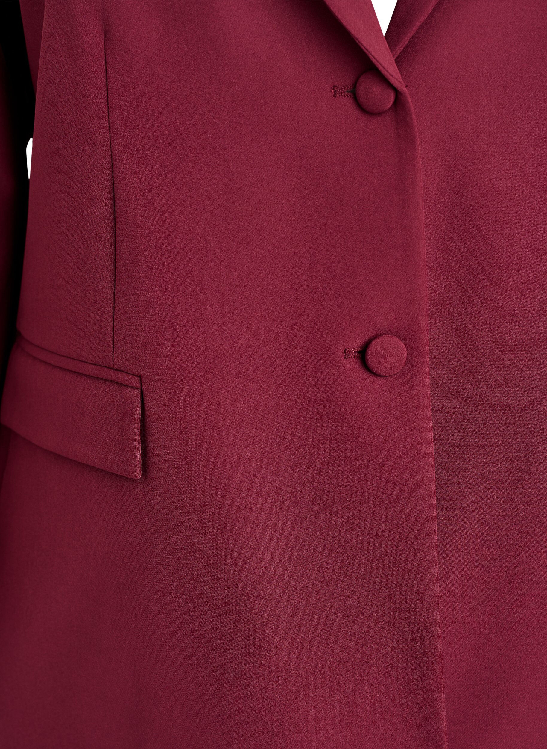 ZizziKlassisk blazer med knaplukning, R&oslash;d, Packshot image number 2