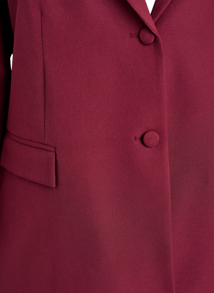 Klassisk blazer med knaplukning, R&oslash;d, Packshot image number 2