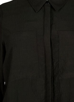 Skjorte i viskose med broderi anglaise, Black, Packshot image number 2