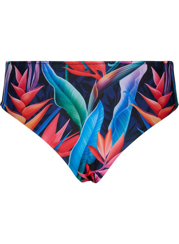 Bikini underdel med print og høj talje, Bright Leaf, Packshot image number 1
