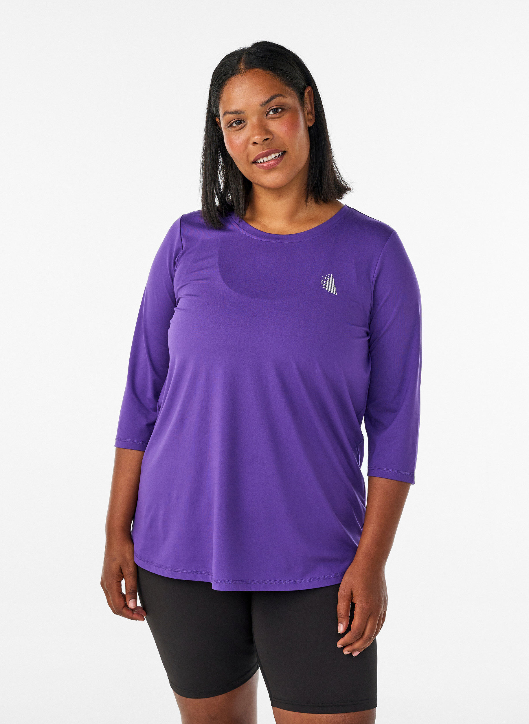 ZizziTr&aelig;ningsbluse med 3/4 &aelig;rmer, Lilla, Model image number 0
