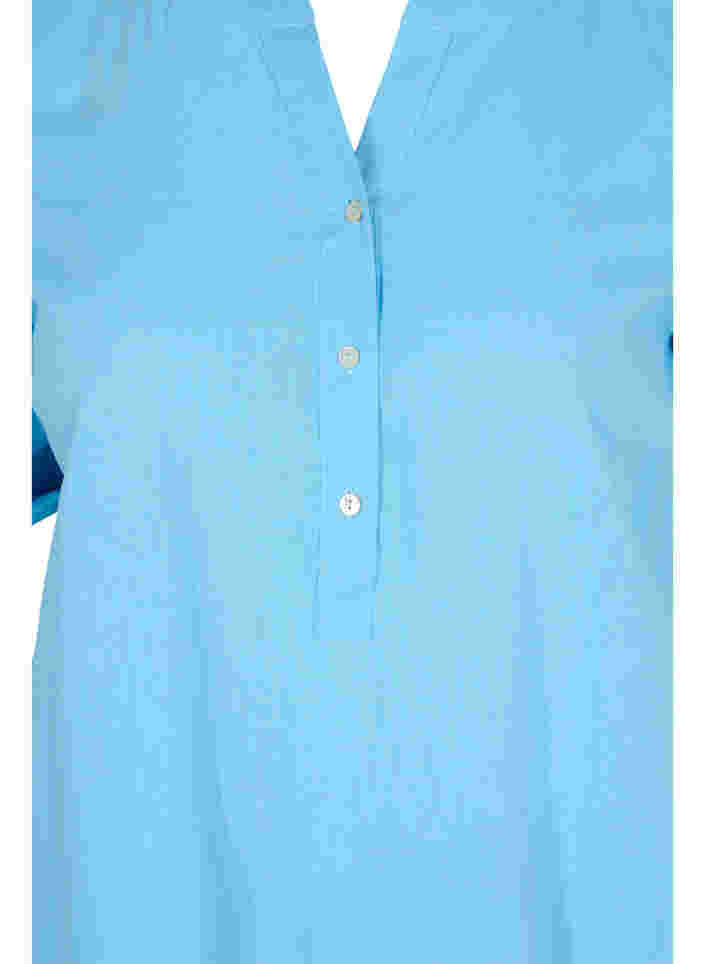 Lang skjortekjole med korte ærmer, Alaskan Blue, Packshot image number 2