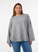 L&oslash;s strikbluse med alpaka og uld, Gr&aring;, Model image number 0