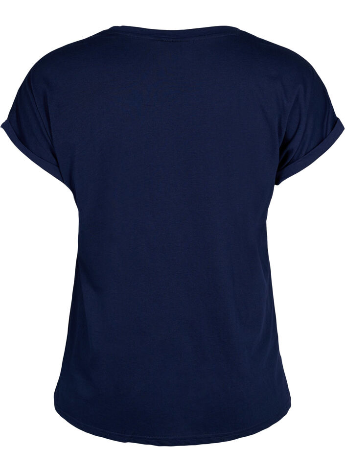 Kort&aelig;rmet t-shirt i bomuldsblanding, Bl&aring;, Packshot image number 1