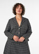 Kort blazer med ternet m&oslash;nster, Gr&aring;, Model image number 0
