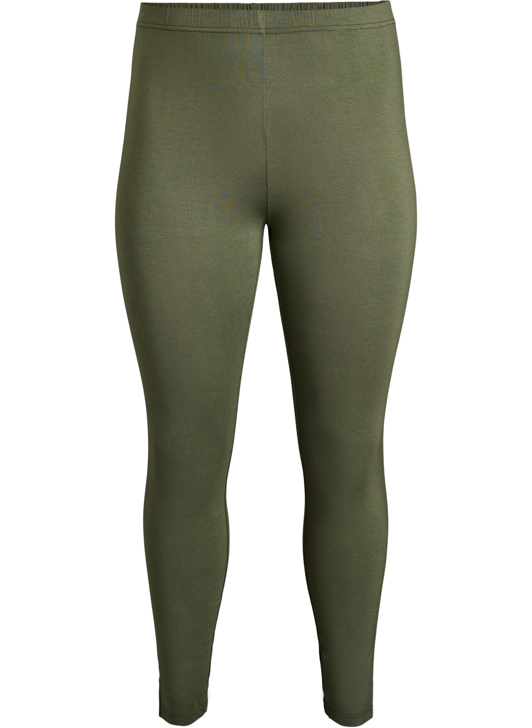 Zizzi Basis leggings i viskose, Gr&oslash;n, Packshot image number 0