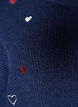 Strikbluse med hjerter og 3/4 &aelig;rmer, Bl&aring;, Packshot image number 2