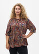 Viskosebluse med paisleyprint og halvlange &aelig;rmer, Bl&aring;, Model image number 0