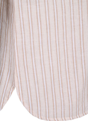 Skjortebluse med knaplukning i bomuldsmix med hør, Sandshell White, Packshot image number 3