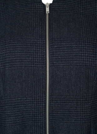 Ternet frakke med uld, Dark Grey Melange, Packshot image number 2