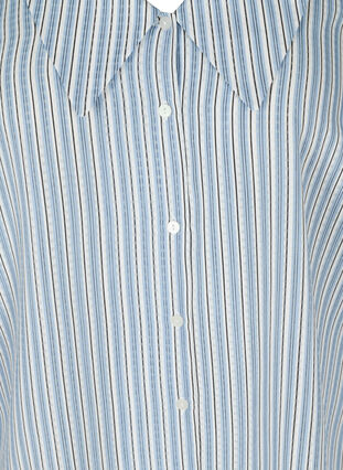Stribet skjortebluse med stor krave, Light Blue Stripe, Packshot image number 2