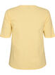 Ribbet jerseybluse med korte &aelig;rmer, Gul, Packshot image number 1