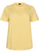 T-shirt i &oslash;kologisk bomuld med hulbroderi, Gul, Packshot image number 0