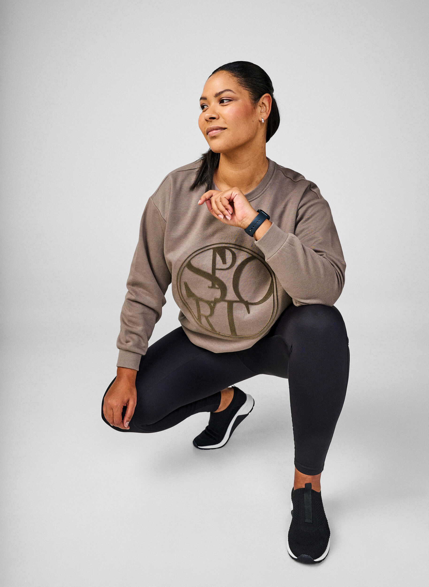 Zizzi CORE, Squatsikre tr&aelig;ningstights med lomme, Sort, Image image number 0