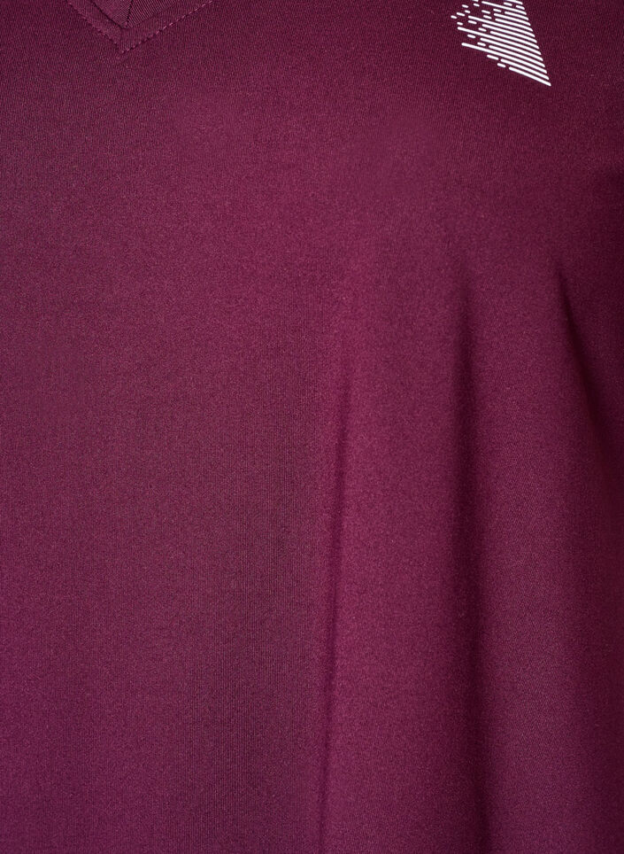 L&oslash;s tr&aelig;nings t-shirt med V-hals, Lilla, Packshot image number 2