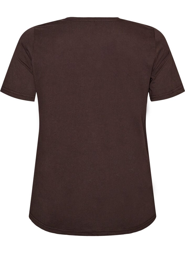 T-shirt med motiv, Brun, Packshot image number 1