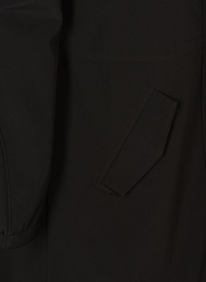 Softshell jakke med hætte, Black solid, Packshot image number 3