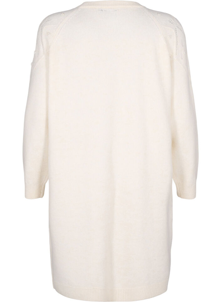 Strikkjole med mønster og perler, Birch Mel., Packshot image number 1