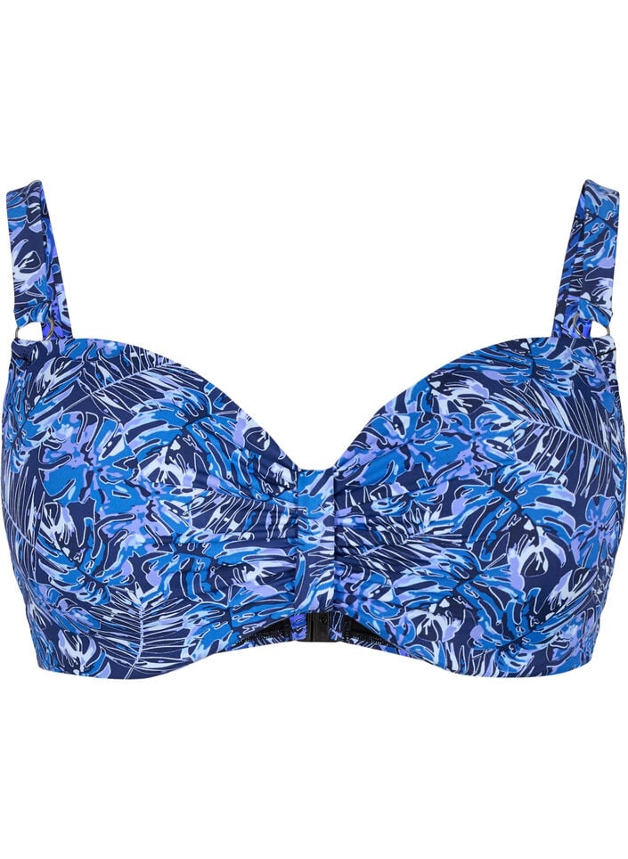 Bikini bh med b&oslash;jle og m&oslash;nster, Bl&aring;, Packshot image number 0