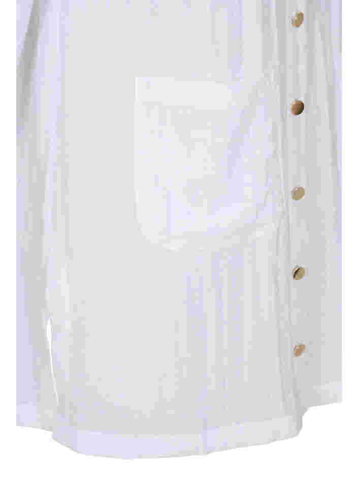 Lang skjorte med 3/4 ærmer, Bright White, Packshot image number 3