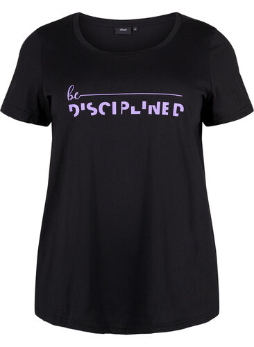 Trænings t-shirt med print, Black w. Disciplined, Packshot image number 0