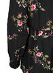 Langærmet bluse med blomsterprint, Sort, Packshot image number 3