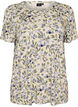 T-shirt med blomsterprint, Vanilla, Packshot image number 0