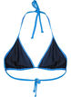Ensfarvet trekants bikini bh, Blå, Packshot image number 1