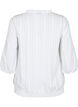 Viskosebluse med 3/4 ærmer og smock, Bright White, Packshot image number 1